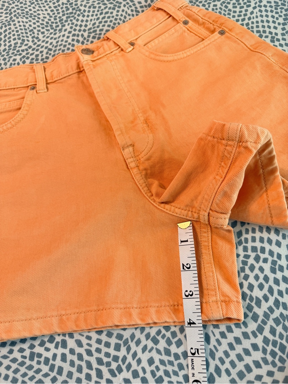 We The Free Womens High Waist Denim Shorts Orange Size 28 4 Inch Inseam - Picture 10 of 12
